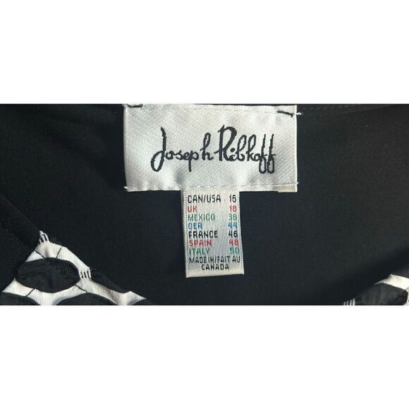 Joseph Ribkoff Jacket Size 16 Zip Up Black White Scuba Material Classic Workwear - Picture 5 of 6